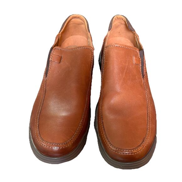 Men\'s Loafers Clarks Donaway Step NWO box Dark Tan Leather Comfort Shoe Size 9 M main image 6